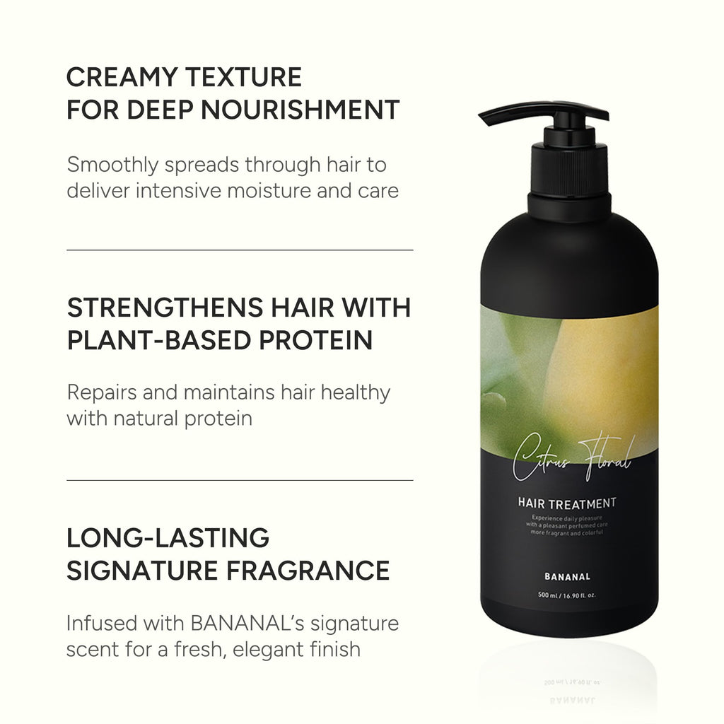 BANANAL Korean Hair Treatment Conditioner - Protein & Moisture-Rich Keratin, Centella & Shea Butter - 500ml