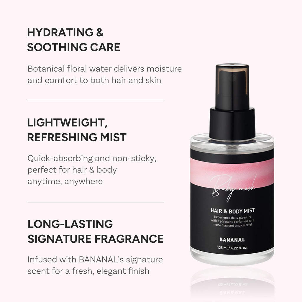 BANANAL Perfumed Hair Mist with Castor Oil – Shine & Long-Lasting Baby Musk, 125ml