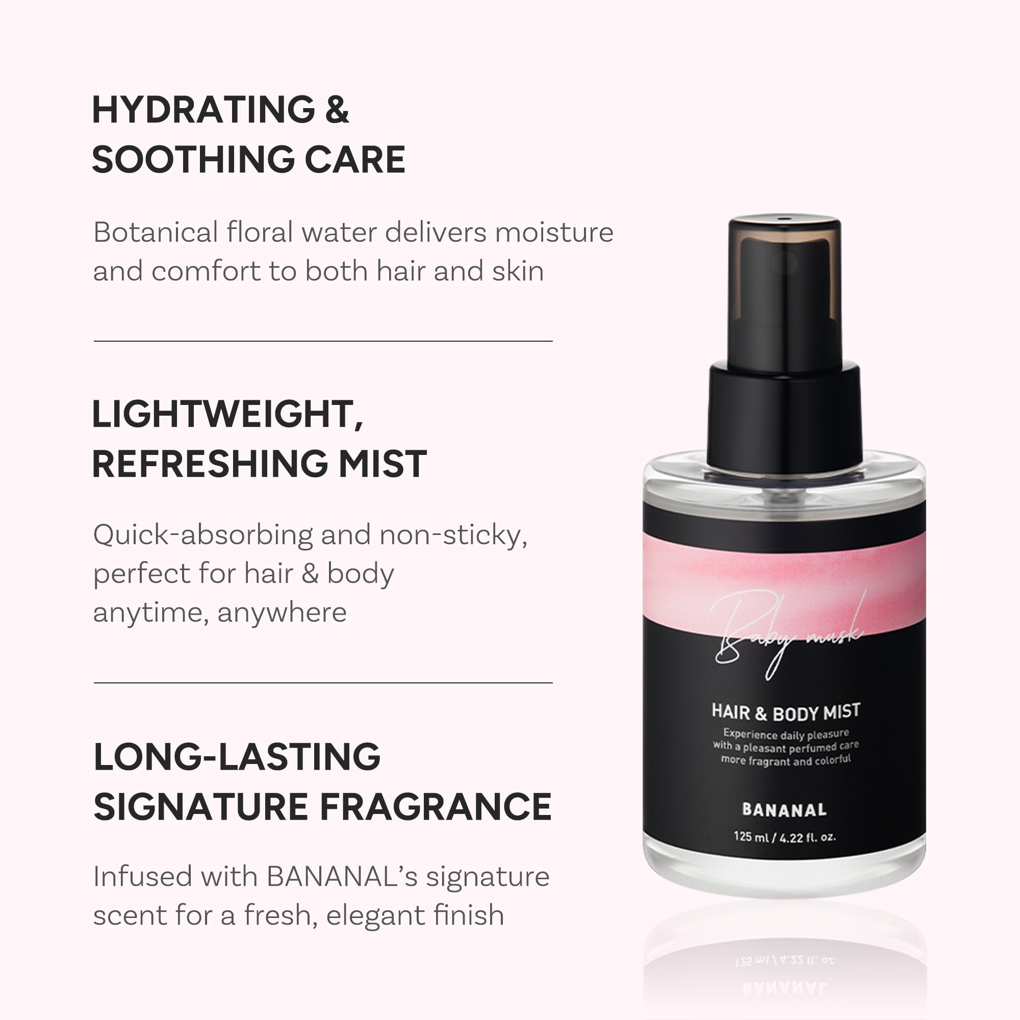 BANANAL Perfumed Hair Mist with Castor Oil – Shine & Long-Lasting Baby Musk, 125ml