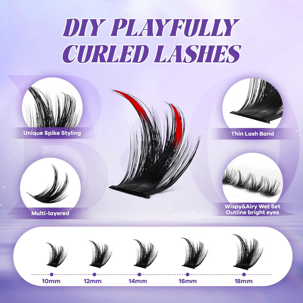 BandQaugen Manga Lash Clusters Kit SalonSpike 04 – 156pcs DIY Lash Extensions