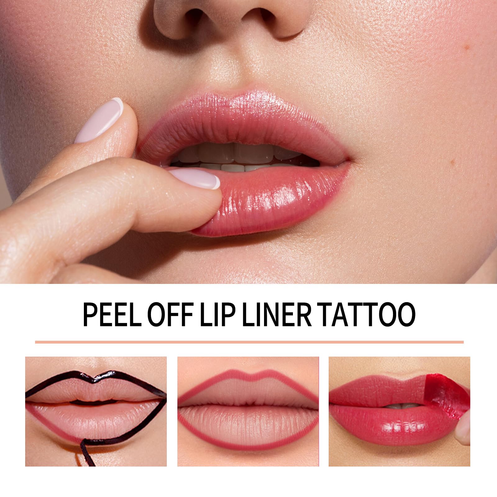 BANGFENG 4Pcs Peel Off Lip Liner Stain – Long-Lasting, Waterproof, All-Day Color