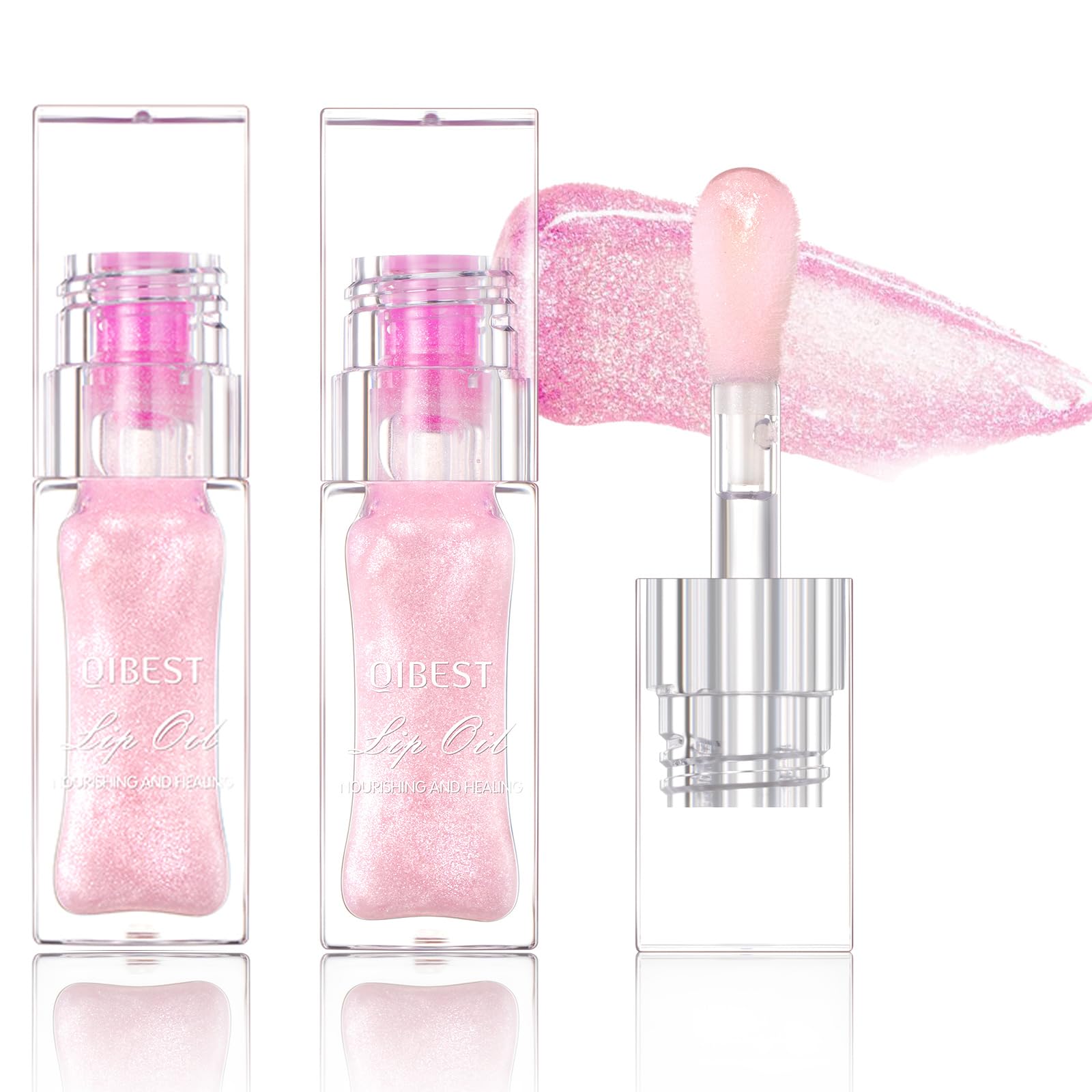 Bangfeng 2Pcs Magic Color-Changing Lip Oil – Hydrating, Plumping, Non-Sticky Glimmer Glow