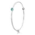 Simi Three Stone Stacking Bangle: Silver Pariba Onyx