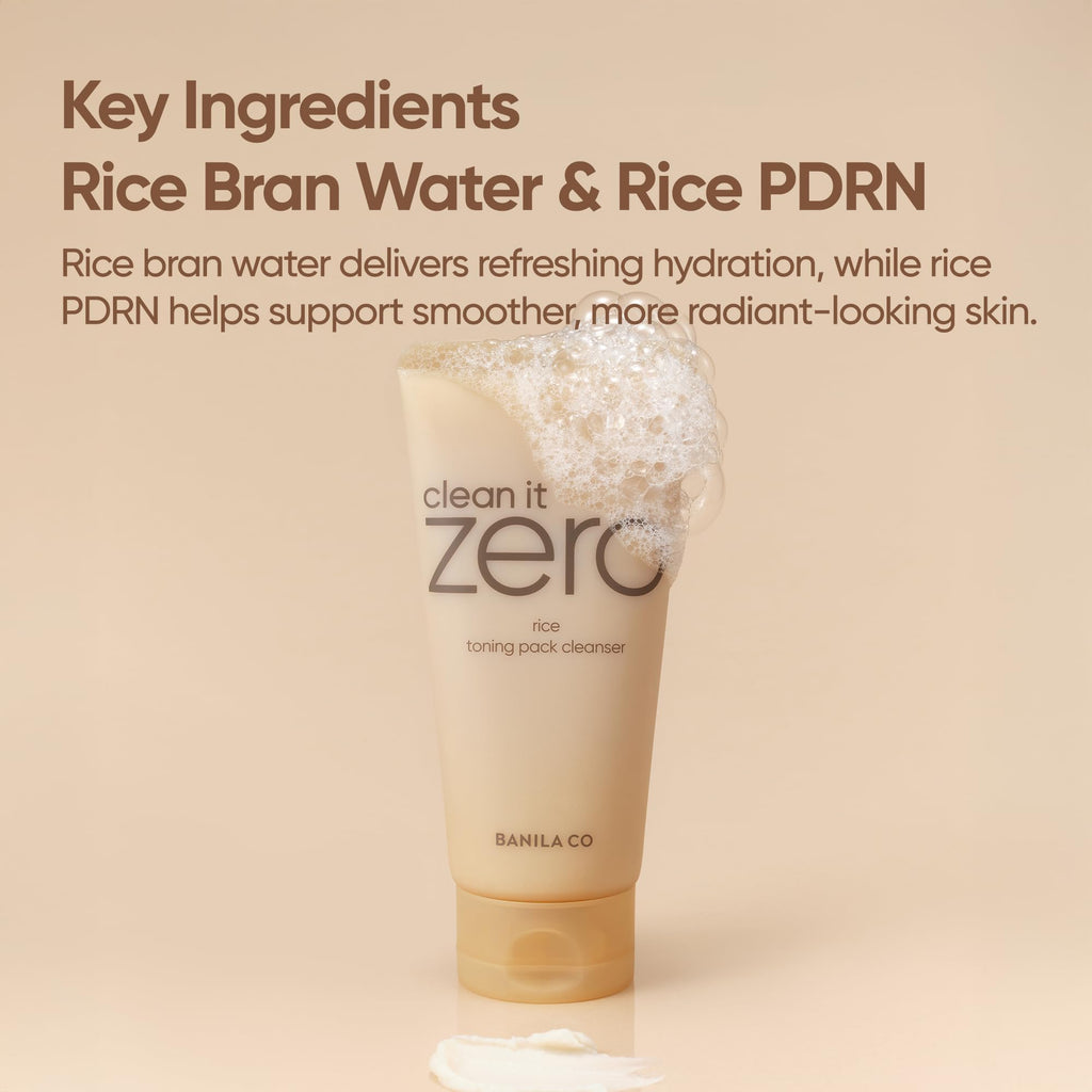 BANILA CO Rice Toning Facial Wash — Vegan Dual-Mode Cleanser with Rice PDRN & Niacinamide