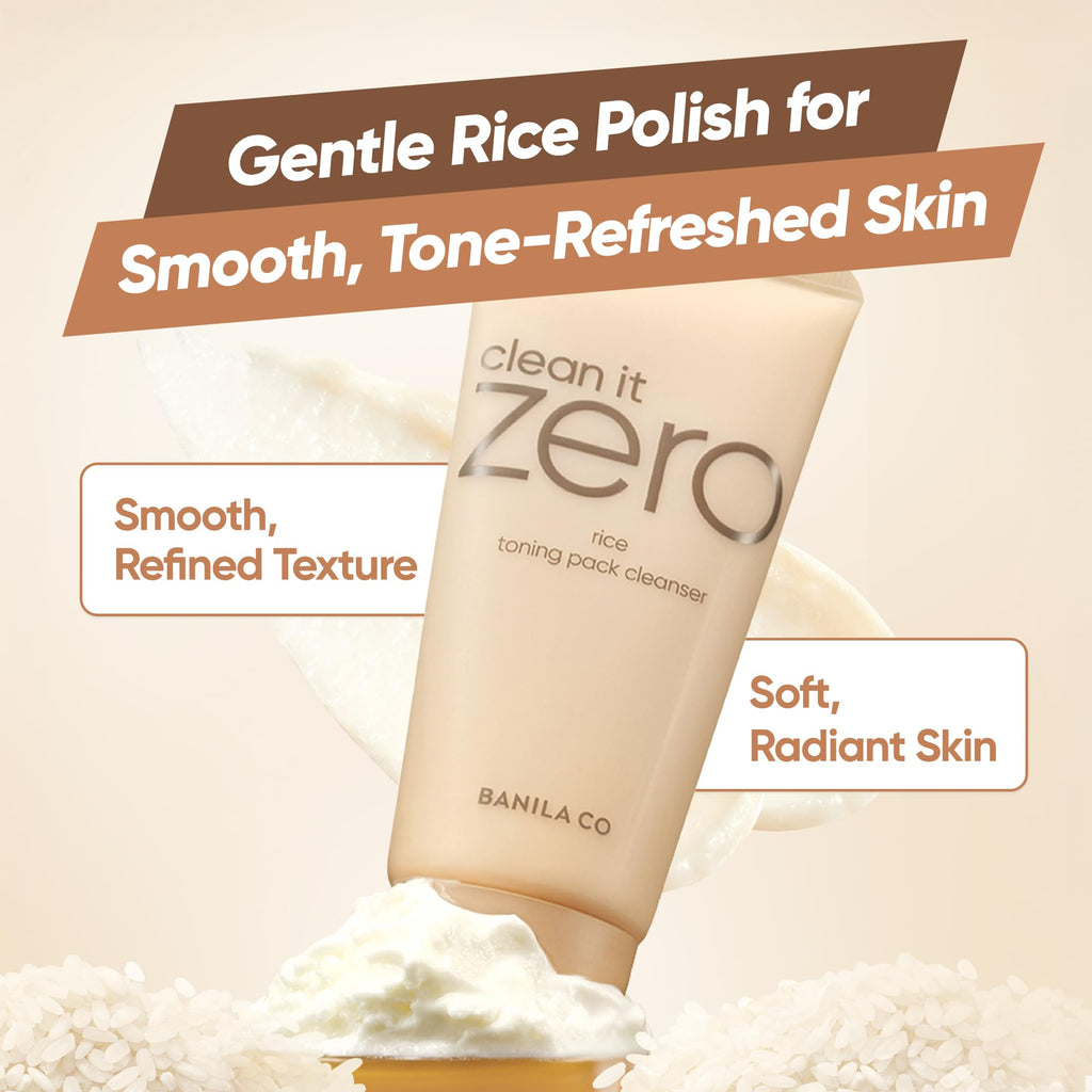 BANILA CO Rice Toning Facial Wash — Vegan Dual-Mode Cleanser with Rice PDRN & Niacinamide