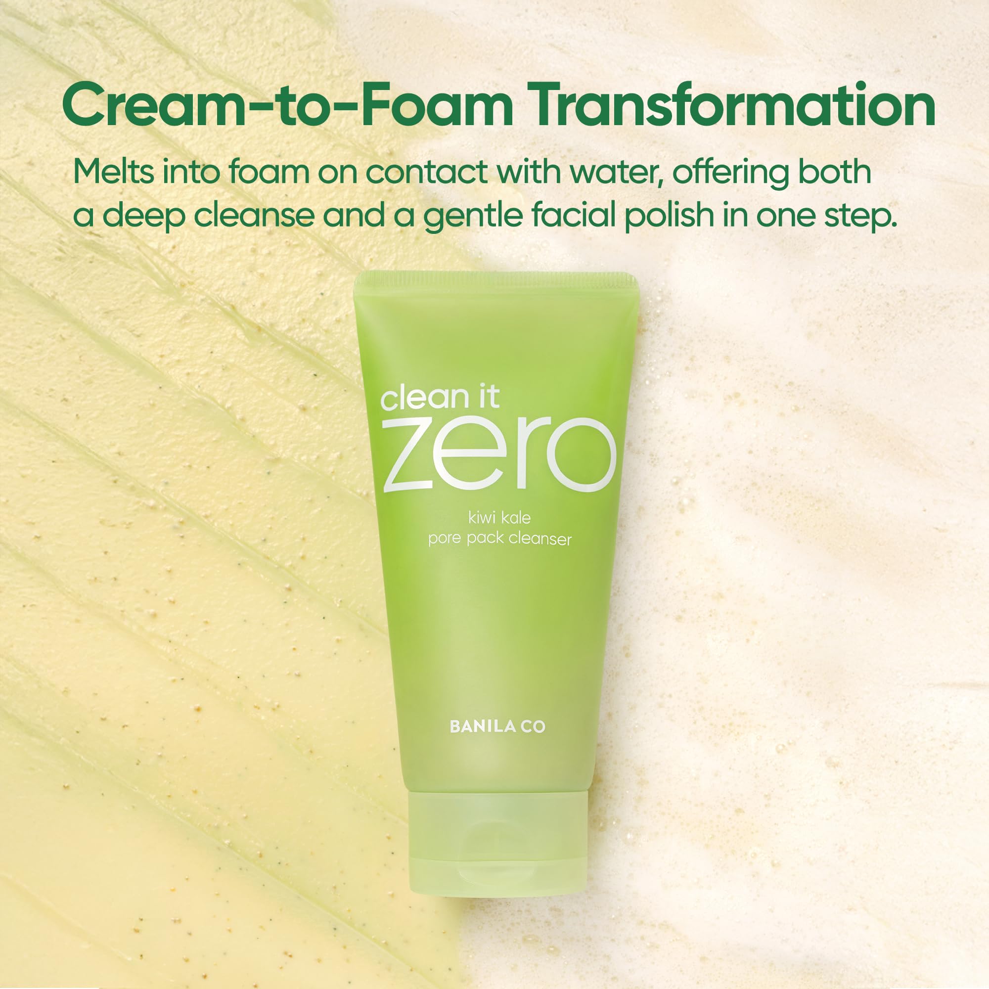 BANILA CO Clean It Zero Kiwi Kale Pore Clarifying Facial Wash | Vegan Cleanser for Smooth, Balanced Skin