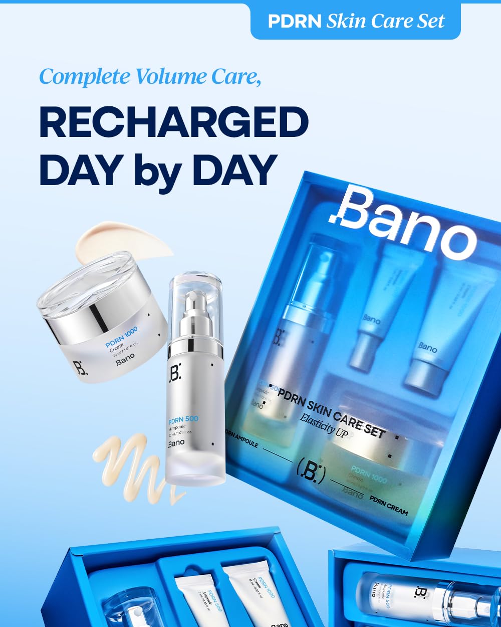 Bano PDRN Skin Care Set – Fragrance-Free Firming Cream & Serum with Hyaluronic Acid
