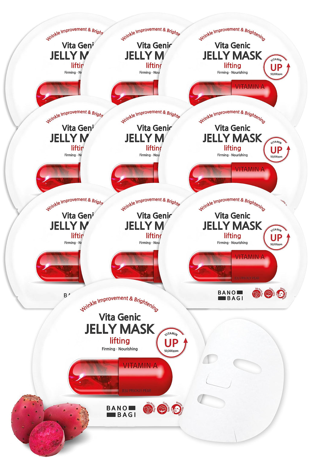 BANOBAGI Vita Genic Jelly Pore Tightening Mask — Jeju Water, 11 Vitamin Complex, 10 Sheets