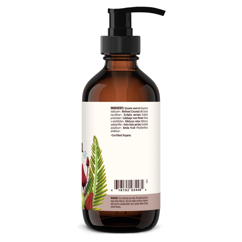 Banyan Botanicals Organic Hair Oil with Bhringaraj & Amla – Ayurvedic Scalp & Hair Care (8 oz, Non-GMO, Sustainably Sourced)