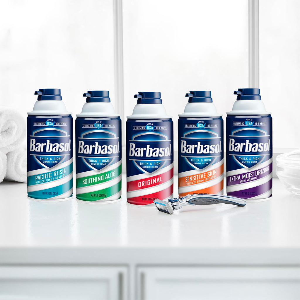 Barbasol Soothing Aloe Thick & Rich Shaving Cream 10 oz (Pack of 12) – Ultra Slick Lather & Hydration