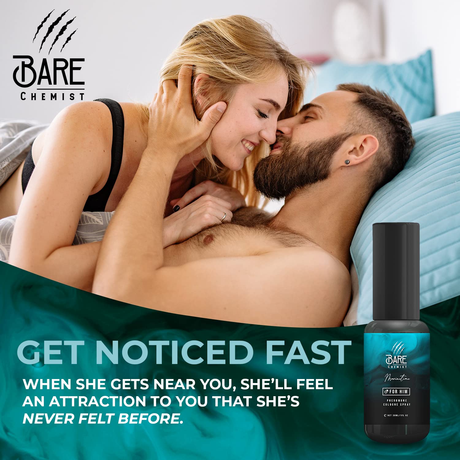 Bare Chemist Maritime Pheromone Cologne for Men – Extra Strong, Alcohol-Free Formula to Attract Women