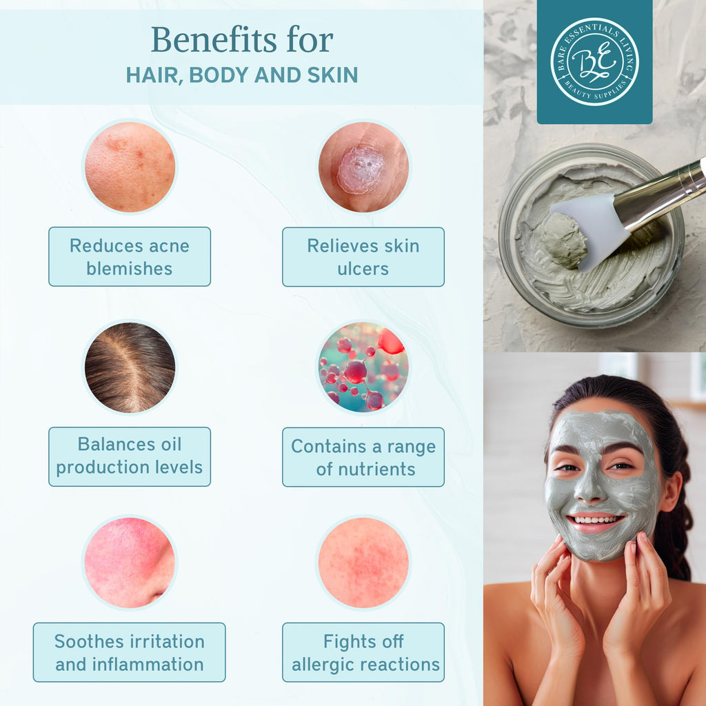 Bare Essentials Living Bentonite Clay Powder 2lbs | Facial Mask & Detox