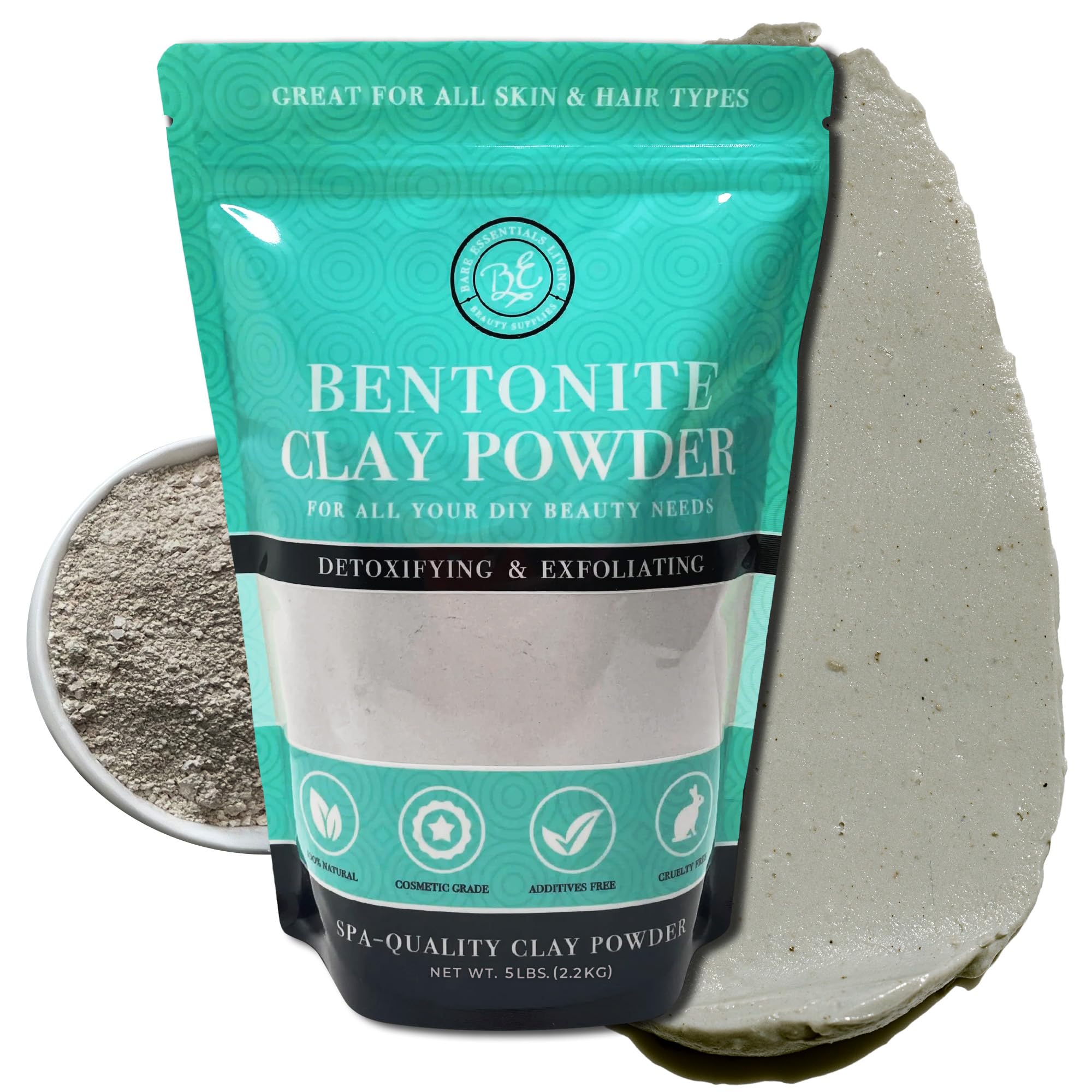 Bare Essentials Living Bentonite Clay Powder (5lbs) – Detox Mask & Skin Clay