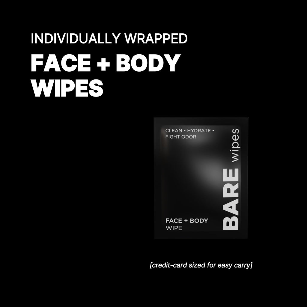 BARE Wipes 1 Pack (20 Wipes) – Portable Face & Body Wipes with Tea Tree, Chamomile & Aloe