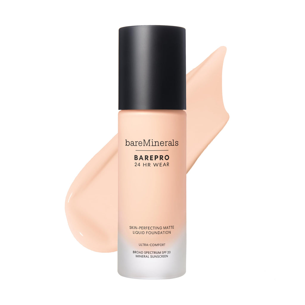 BareMinerals BarePro 24HR Wear Matte Foundation SPF 20 – Full Coverage, Oil-Free, Vegan