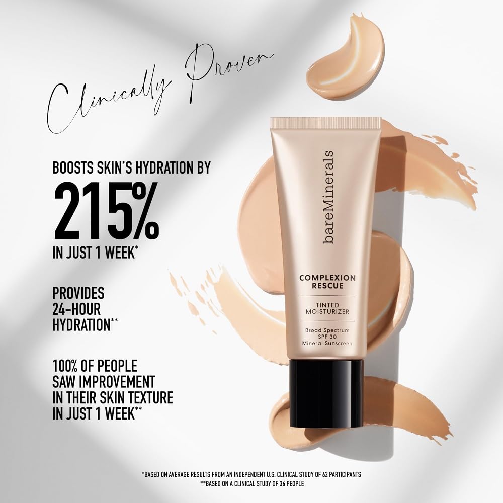 bareMinerals Complexion Rescue Tinted Moisturizer SPF 30 – Buttercream 03 | Vegan, Cruelty-Free & Dermatologist-Tested
