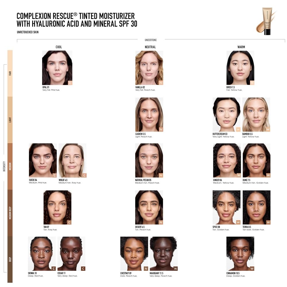 bareMinerals Complexion Rescue Tinted Moisturizer SPF 30 – Buttercream 03 | Vegan, Cruelty-Free & Dermatologist-Tested