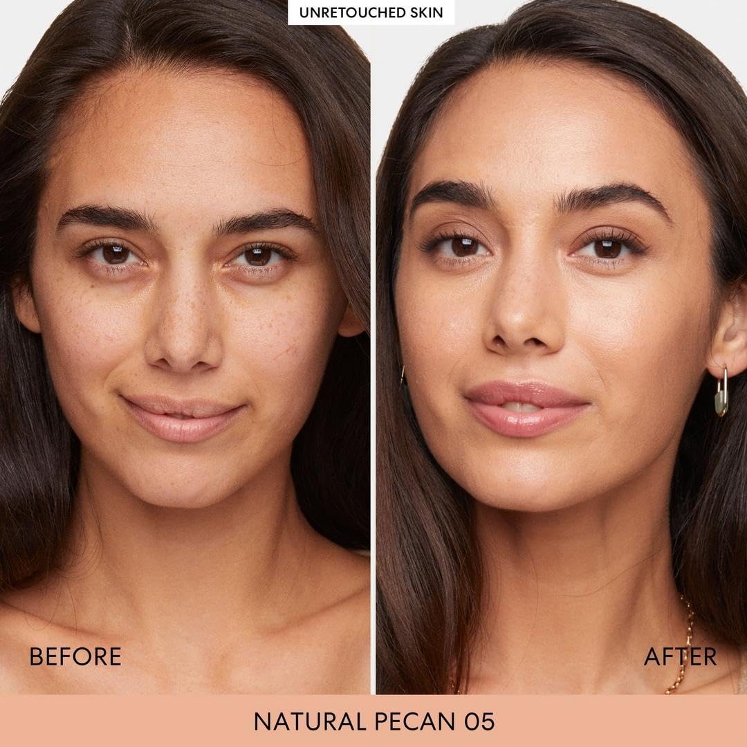 bareMinerals 3-Piece Clean Beauty Gift Set – Tinted Moisturizer SPF 30, Under-Eye Brightener SPF 20, Dewy Lip Gloss-Balm