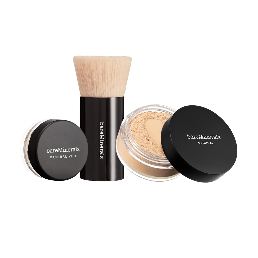 bareMinerals Original Get Started Kit 3-Piece Mineral Makeup Set – Fair Light | Vegan, Cruelty-Free