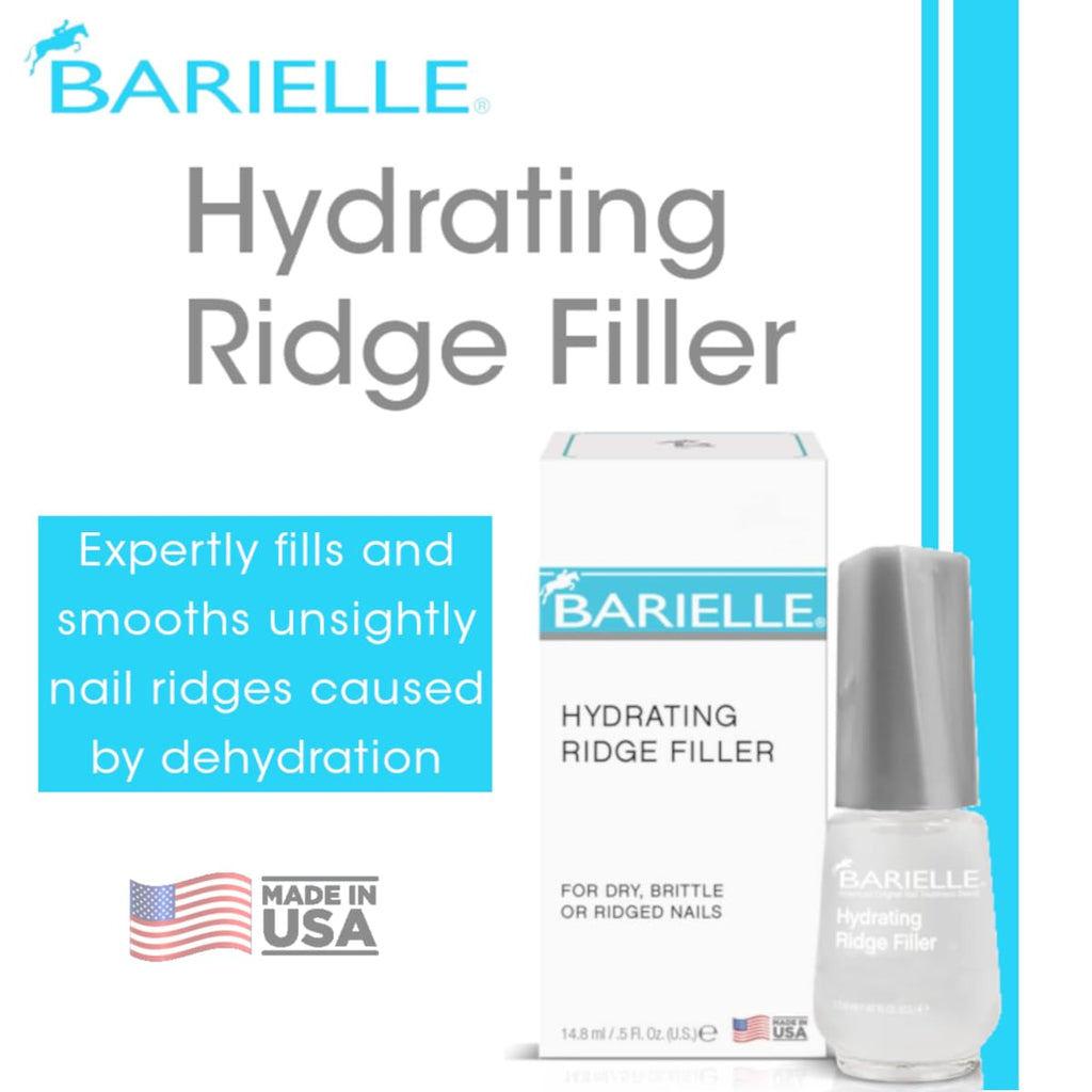 Barielle Hydrating Ridge Filler Base Coat 0.5 oz (2-Pack) | Smooth Ridged Nails & Prep for Polish | Difeel