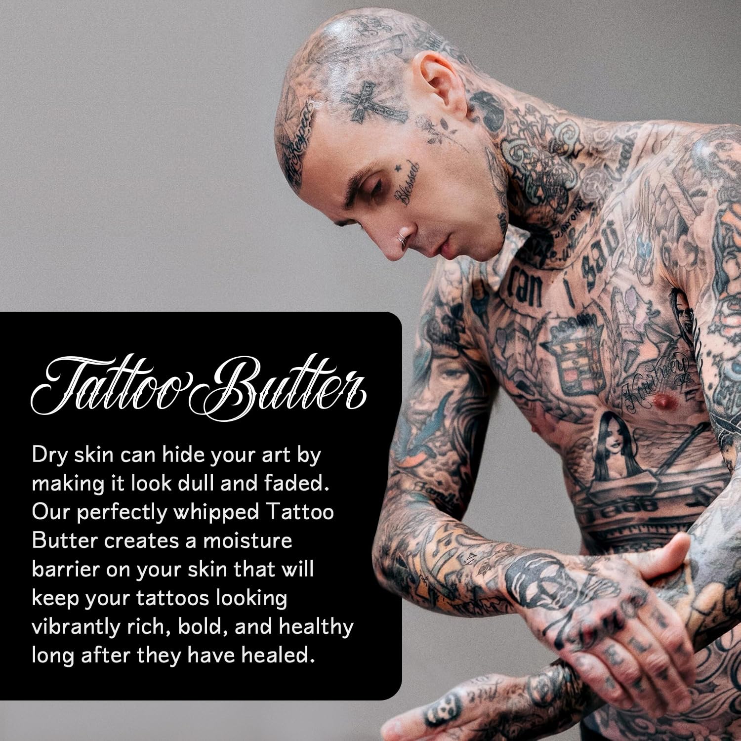 Barker Wellness Tattoo Butter – Natural Aftercare Balm for New & Old Ink | Shea Butter, Turmeric & Lavender