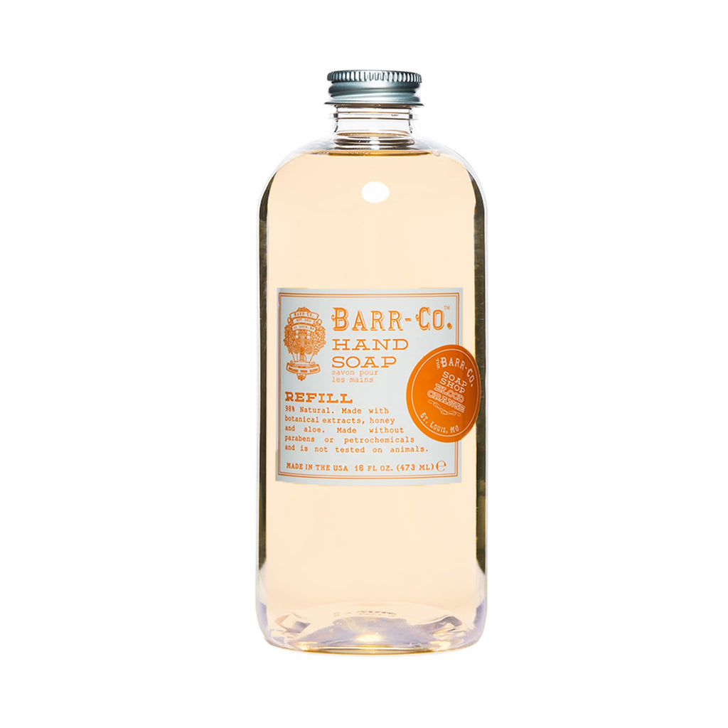 BARR-CO Hand Soap Refill – Natural Liquid Soap with Blood Orange & Amber, 16 fl oz