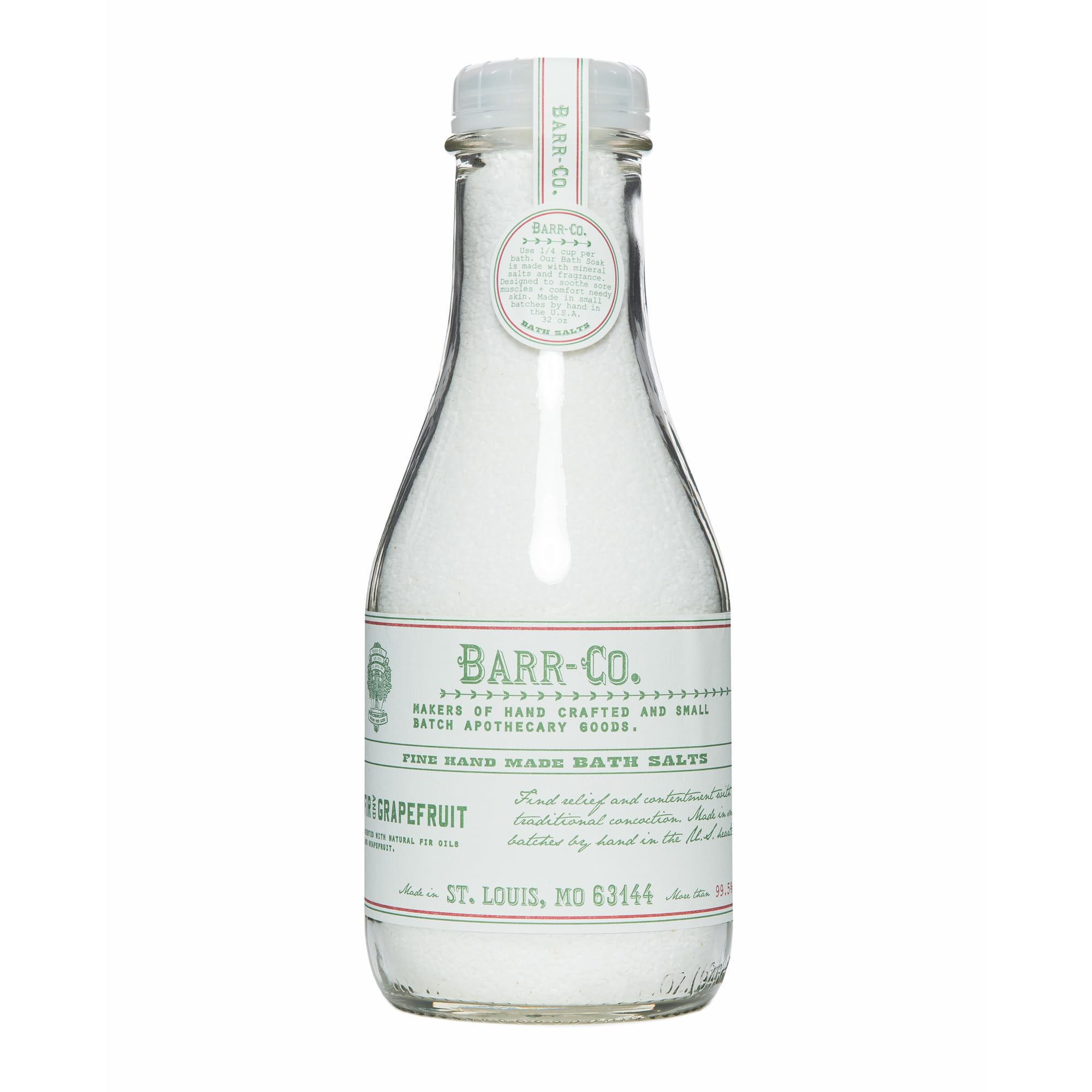 Barr-Co Fir & Grapefruit Bath Salts – Woodsy Citrus, Handmade in USA, 32 oz