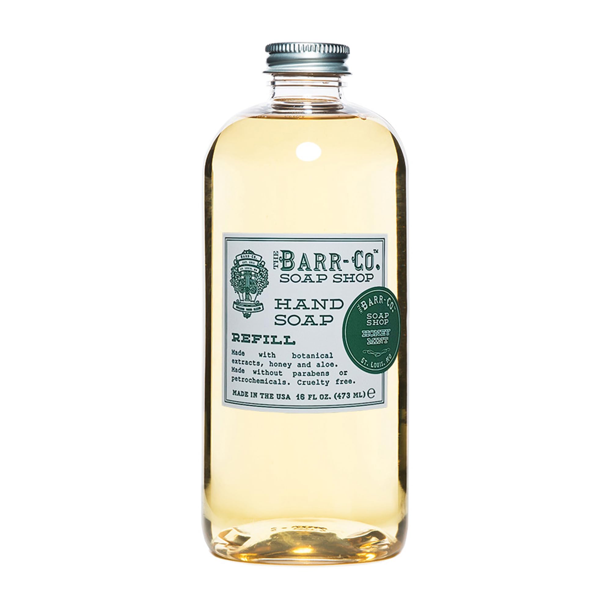BARR-CO Honey Mint Hand Soap Refill – Natural, Moisturizing Vegan Formula, 16 fl oz