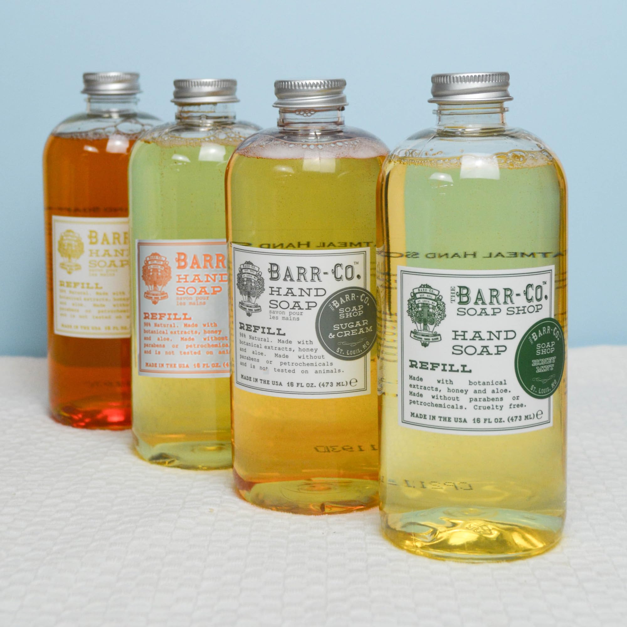 BARR-CO Honey Mint Hand Soap Refill – Natural, Moisturizing Vegan Formula, 16 fl oz