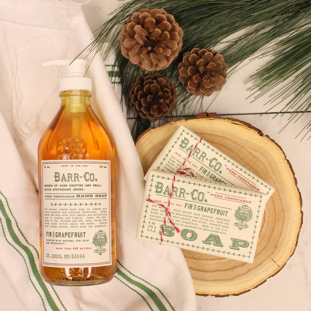 BARR-CO Natural Hand Soap – Vegan Liquid Soap with Fir & Grapefruit, 16 oz