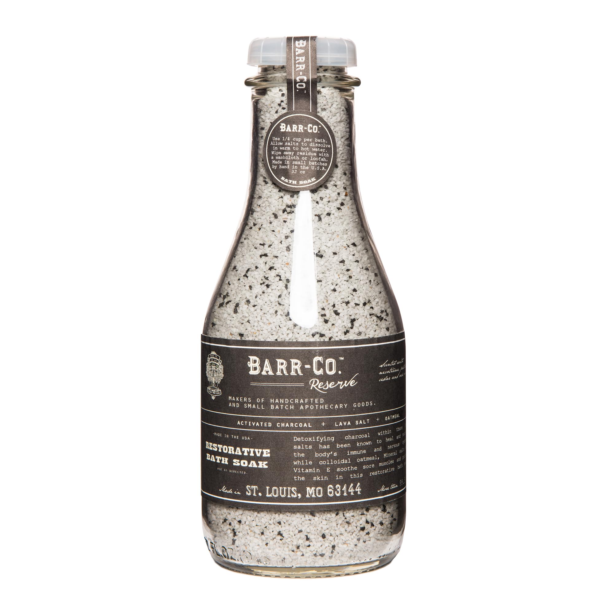 Barr-Co Reserve Fine Bath Salts – Woody & Earthy Scent, 32 oz, Handcrafted in USA