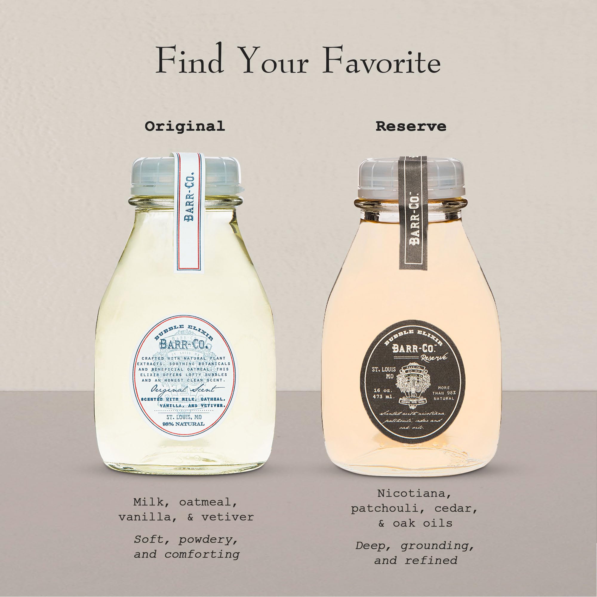 Barr-Co Reserve Bubble Bath Elixir – Woody & Earthy Bath Soap, Natural Bath Soak 16 fl oz