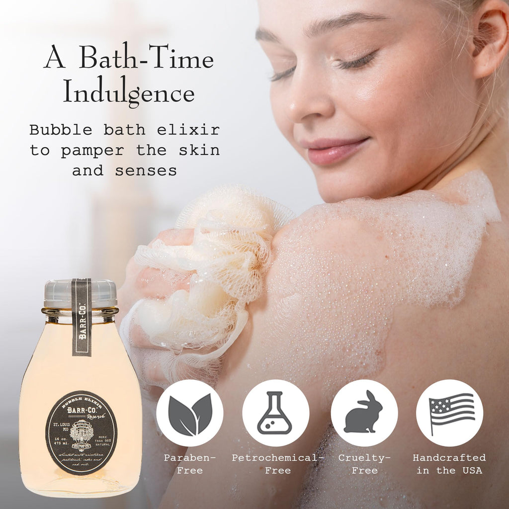 Barr-Co Reserve Bubble Bath Elixir – Woody & Earthy Bath Soap, Natural Bath Soak 16 fl oz
