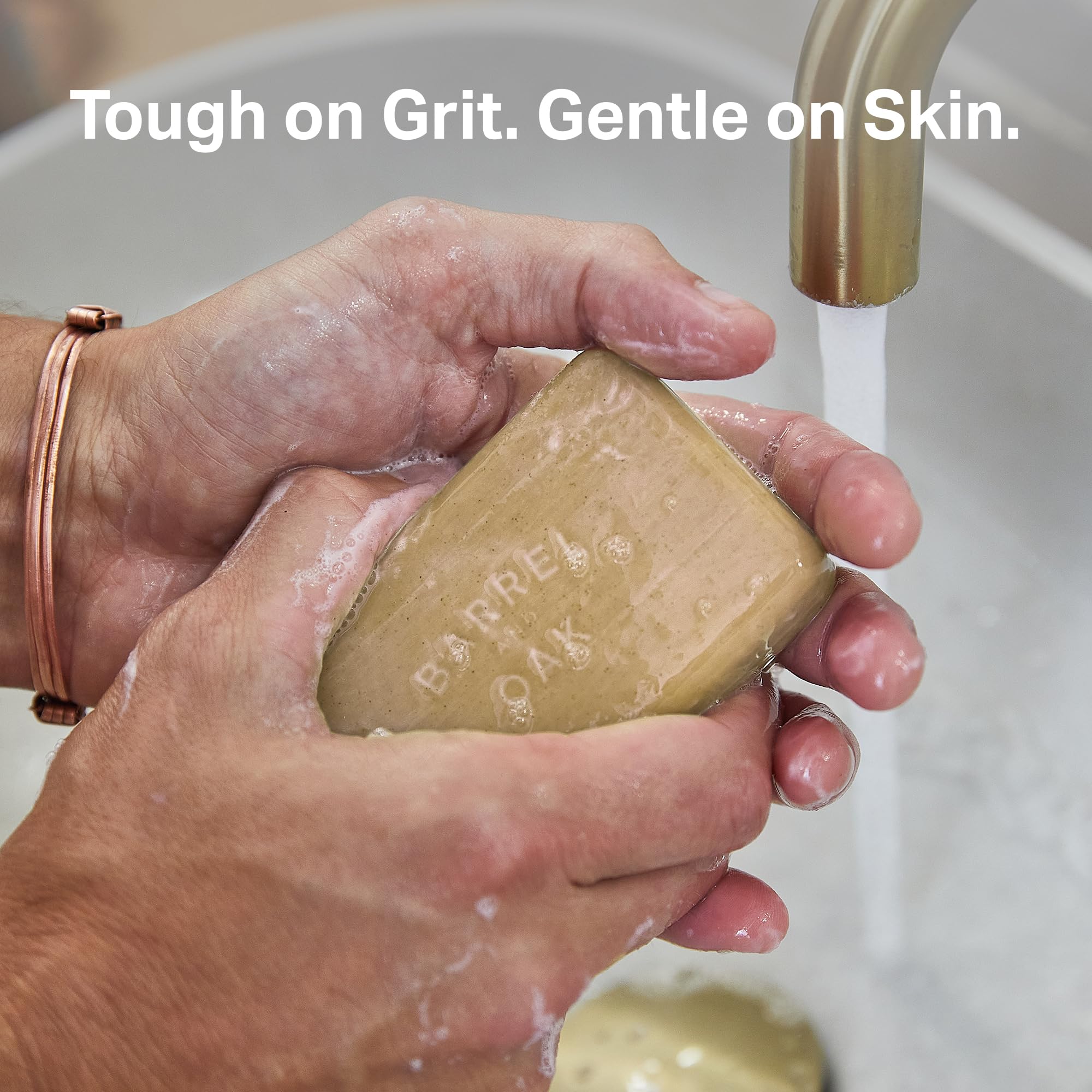 Barrel & Oak Exfoliating Bar Soap for Men – Spiced Sandalwood, Walnut & Olive Stone