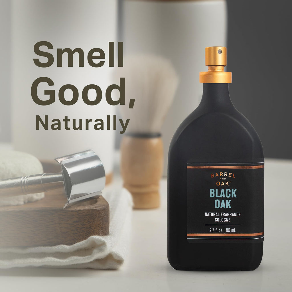 Barrel & Oak Black Oak Cologne for Men | Essential Oil-Based, Long-Lasting, Clean Formula