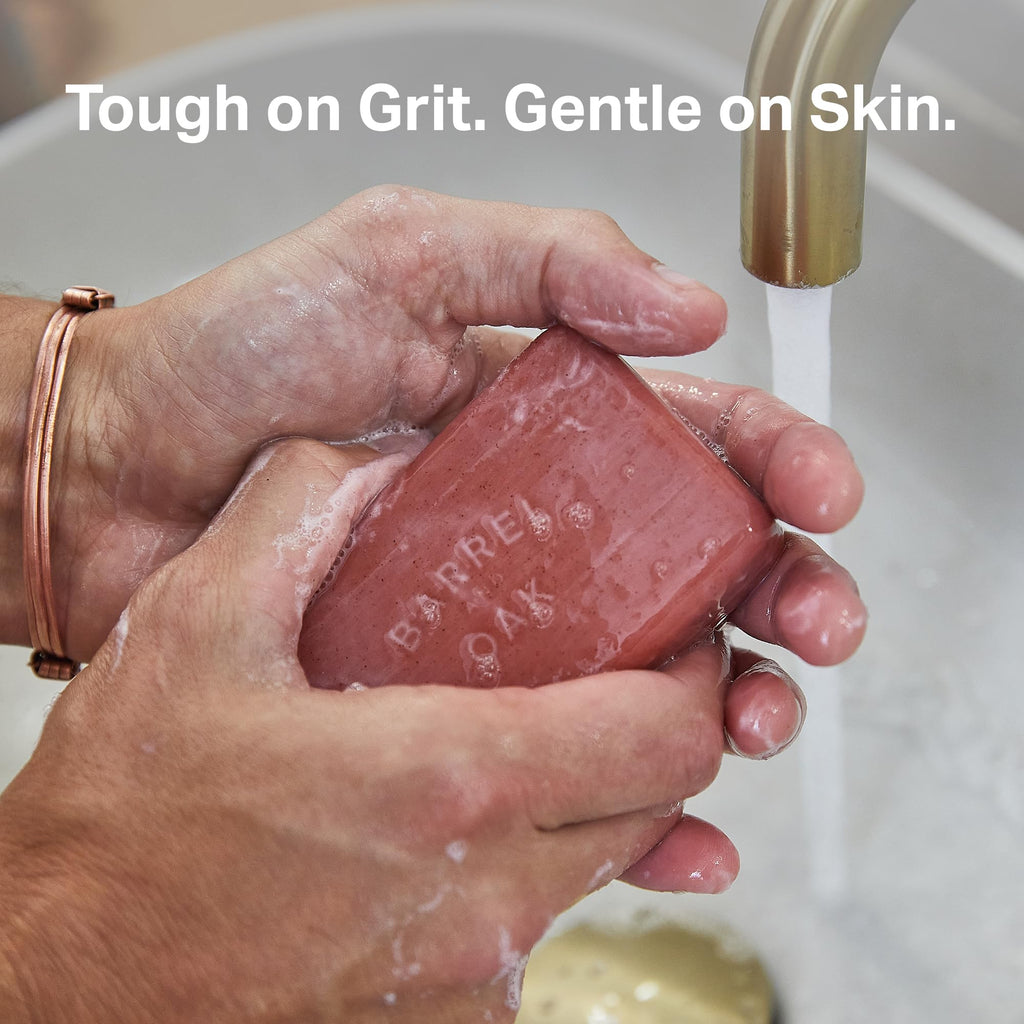 Barrel & Oak Exfoliating Bar Soap for Men – Bourbon Cedar, Kaolin Clay & Red Clay