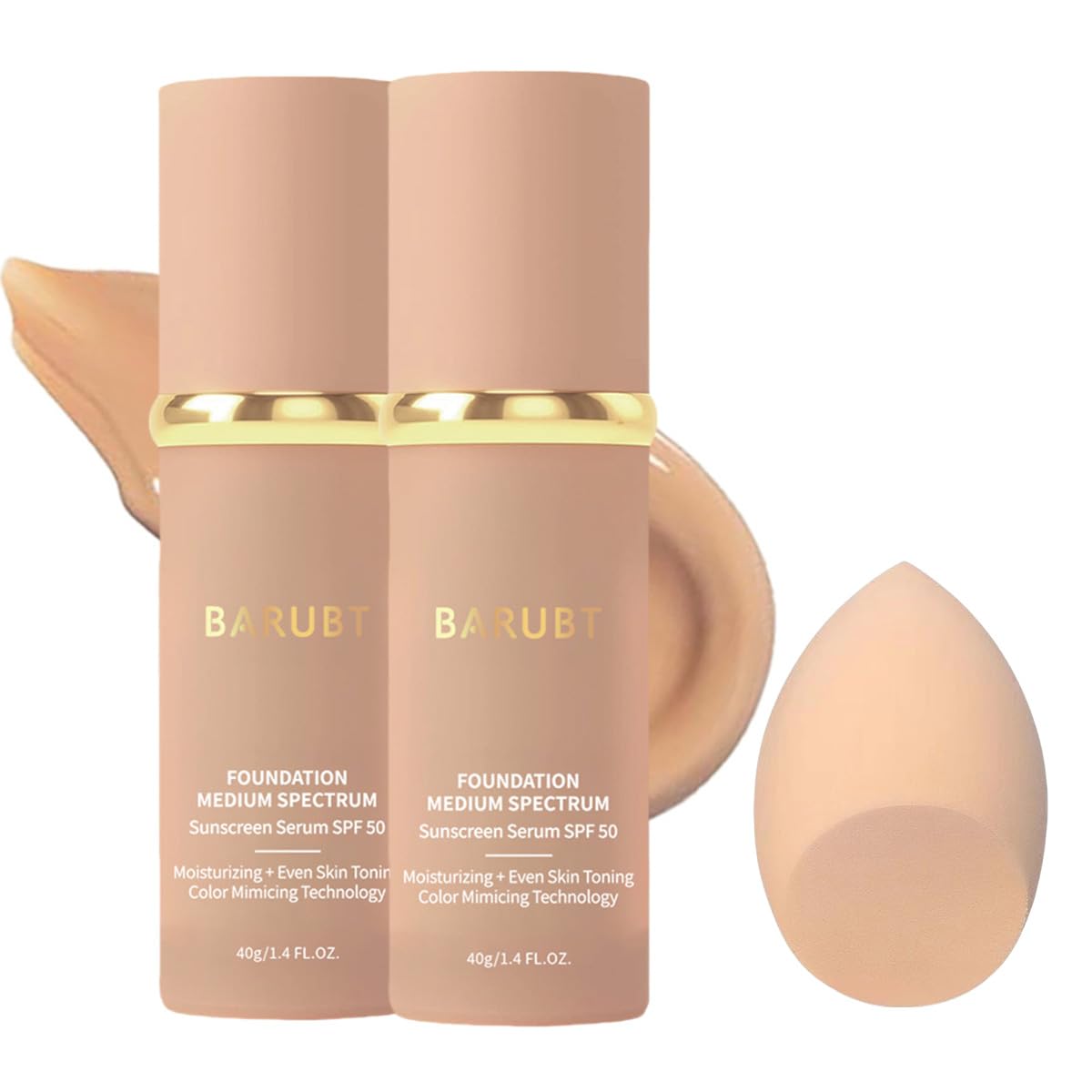 BARUBT 4-in-1 Color Changing Foundation SPF50 | Hydrating Medium-Full Coverage