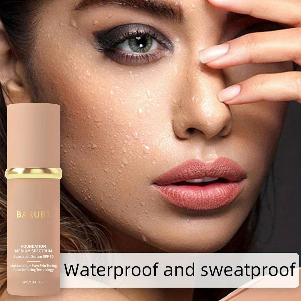 BARUBT 3PCS 4-in-1 Color-Changing Foundation SPF50 | Hydrating, Waterproof, Buildable Coverage