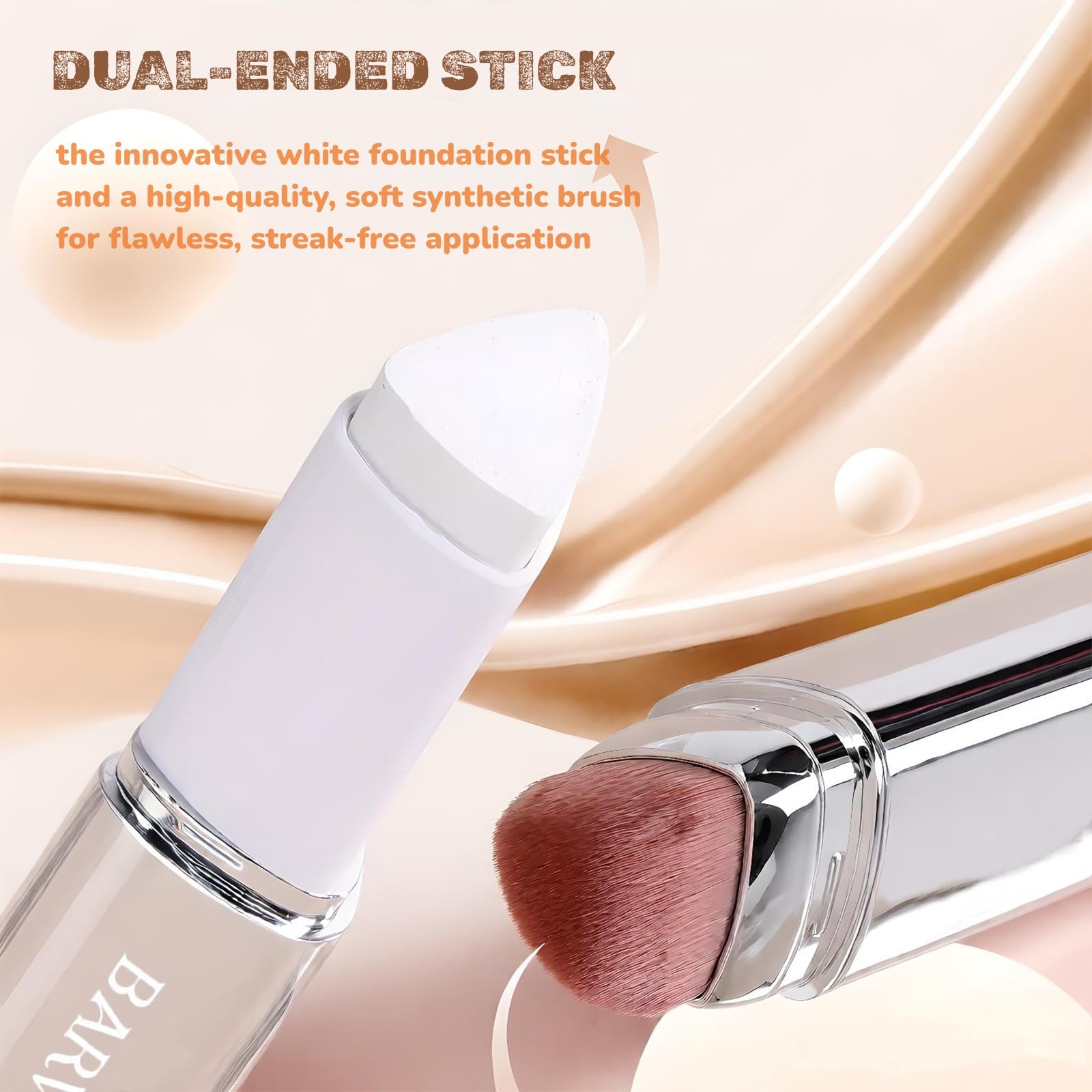 BARVENA Color Changing Foundation Stick with Brush | 2-in-1 Waterproof, Long-Lasting, Dewy Finish