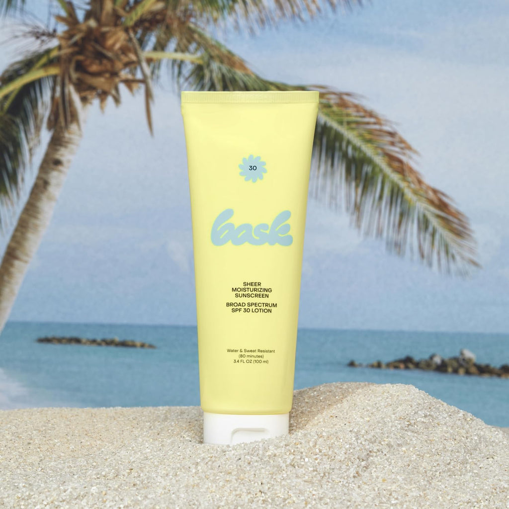 Bask Suncare SPF 30 Sheer Moisturizing Sunscreen Lotion — Broad Spectrum, Lightweight, Hydrating, 3-Pack Travel Size