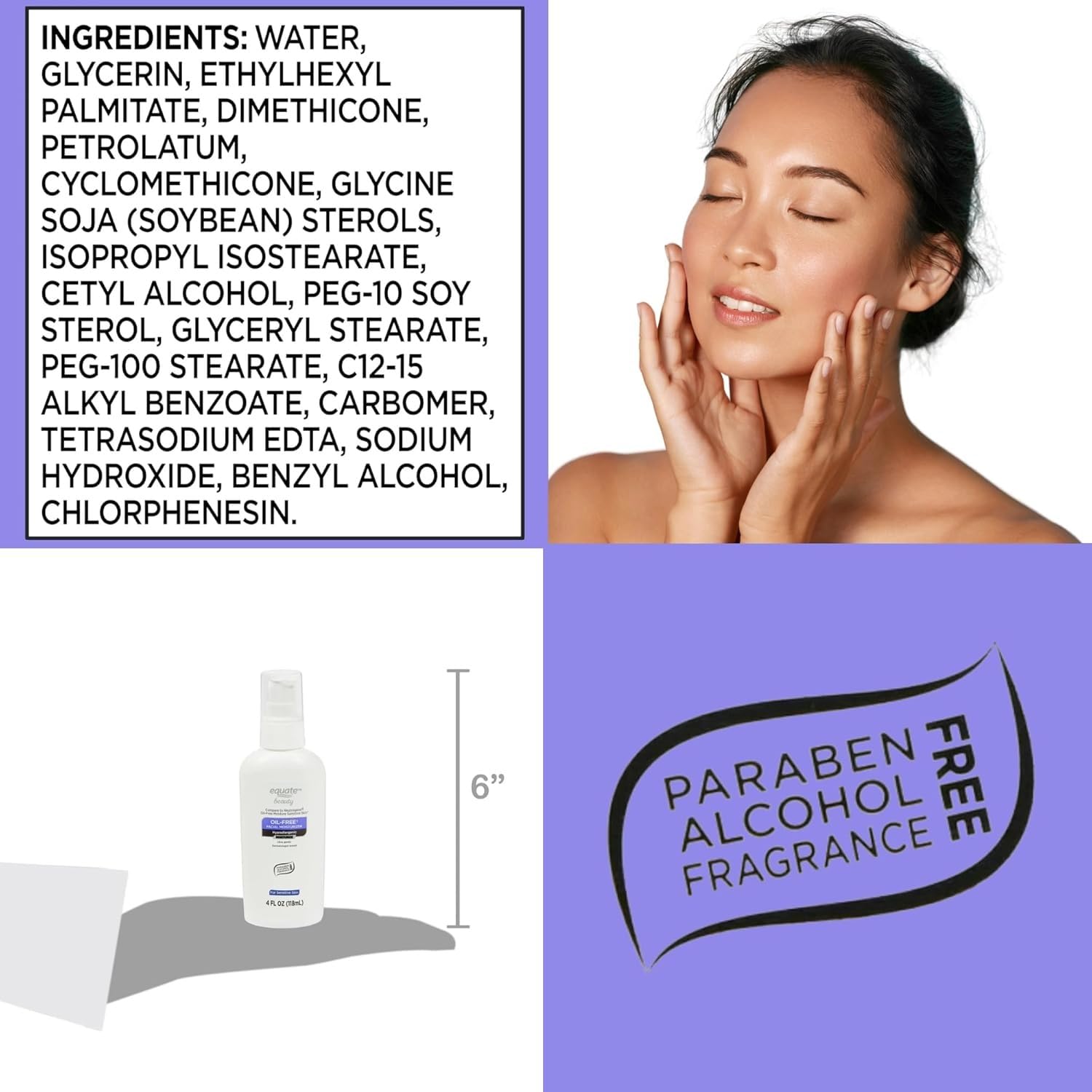 Basket Goods Equate Beauty Oil-Free Moisture: Daily Hydrating Facial Moisturizer & Neck Cream