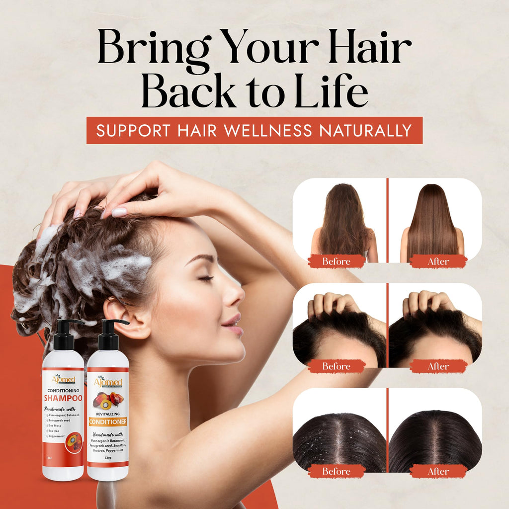 Handmade Batana Oil Shampoo with Sea Moss, Fenugreek & Rosemary | Sulfate-Free & Paraben-Free