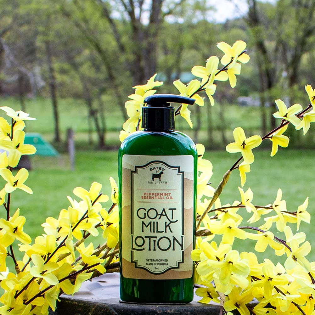Bates Family Farm Goat Milk Lotion with Peppermint – 8 oz Shea Butter & Essential Oils