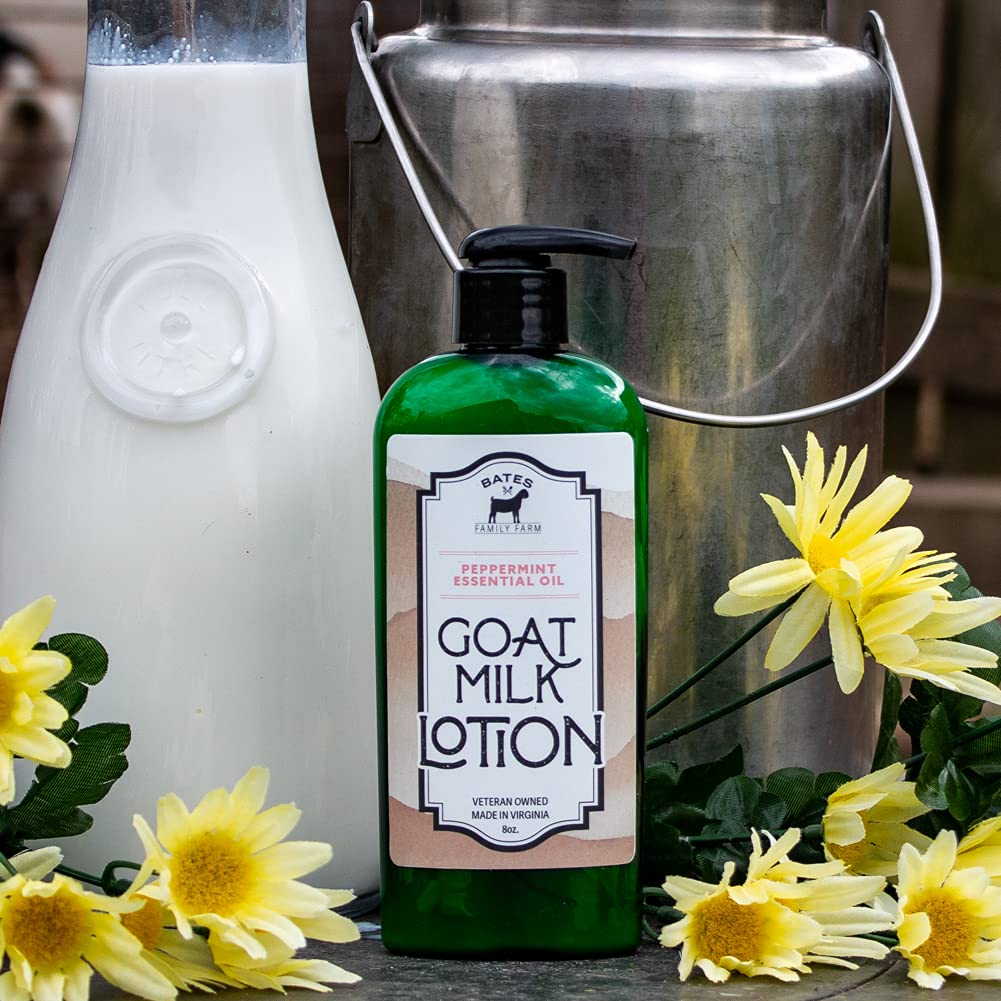 Bates Family Farm Goat Milk Lotion with Peppermint – 8 oz Shea Butter & Essential Oils