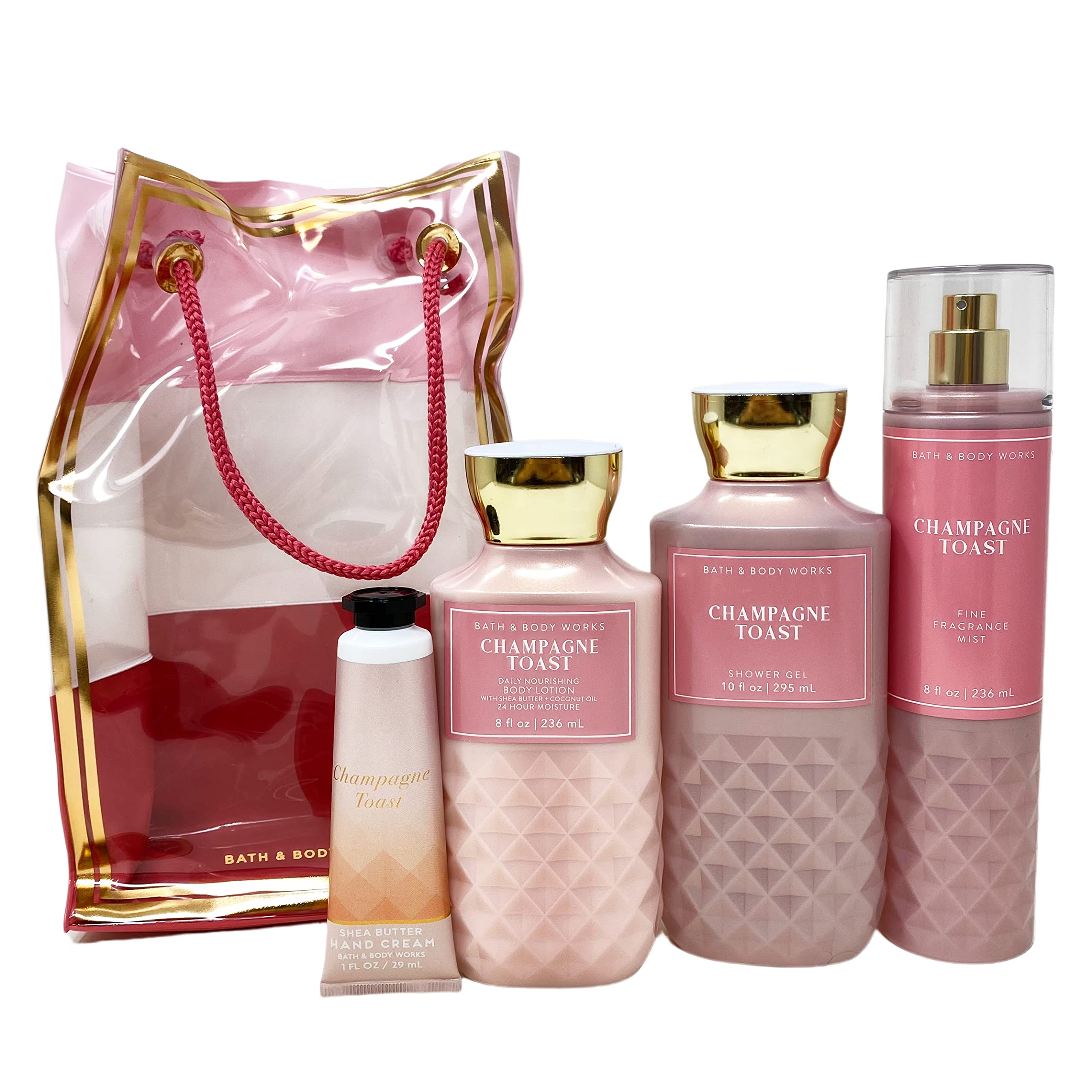 Bath & Body Works Champagne Toast Gift Bag Set | Lotion, Shower Gel, Fragrance Mist & Shea Butter Hand Cream