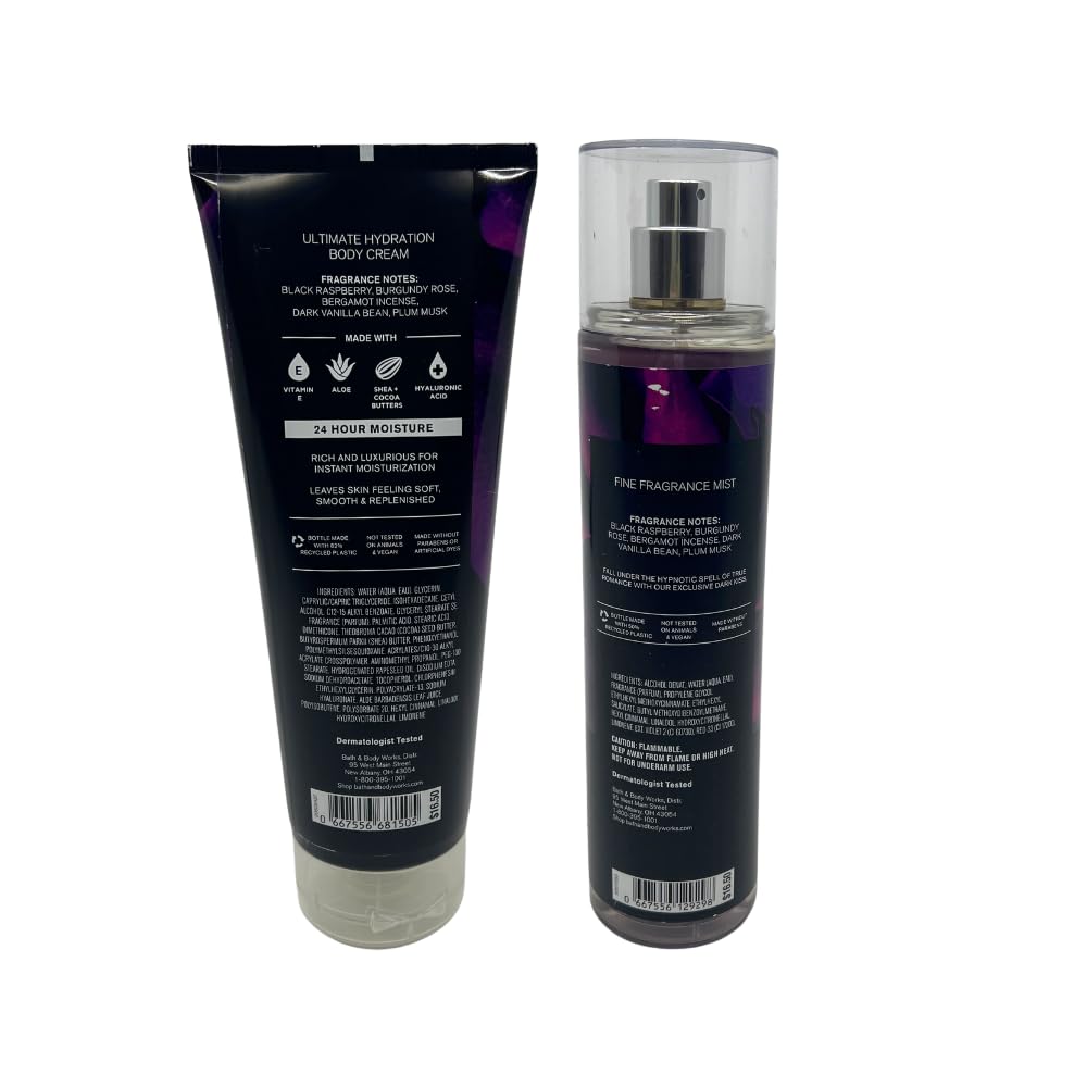 Bath & Body Works Dark Kiss 2-Piece Gift Set – Fine Fragrance Mist & Ultimate Hydration Cream