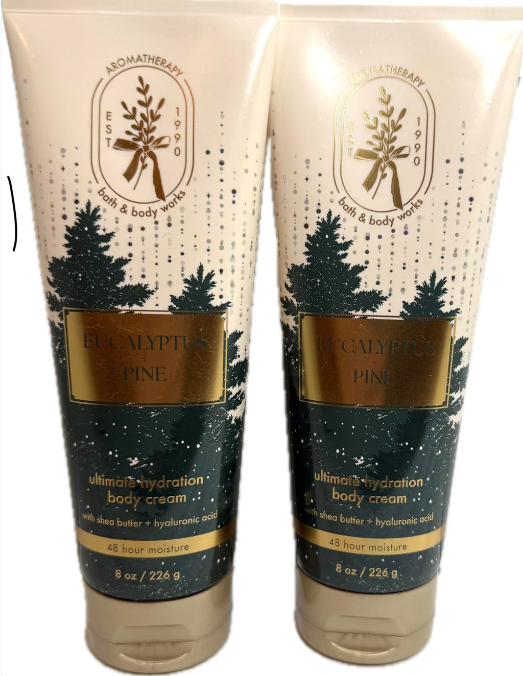Bath & Body Works Unisex Eucalyptus Pine Ultimate Hydration Body Cream – 8oz Pack of 2