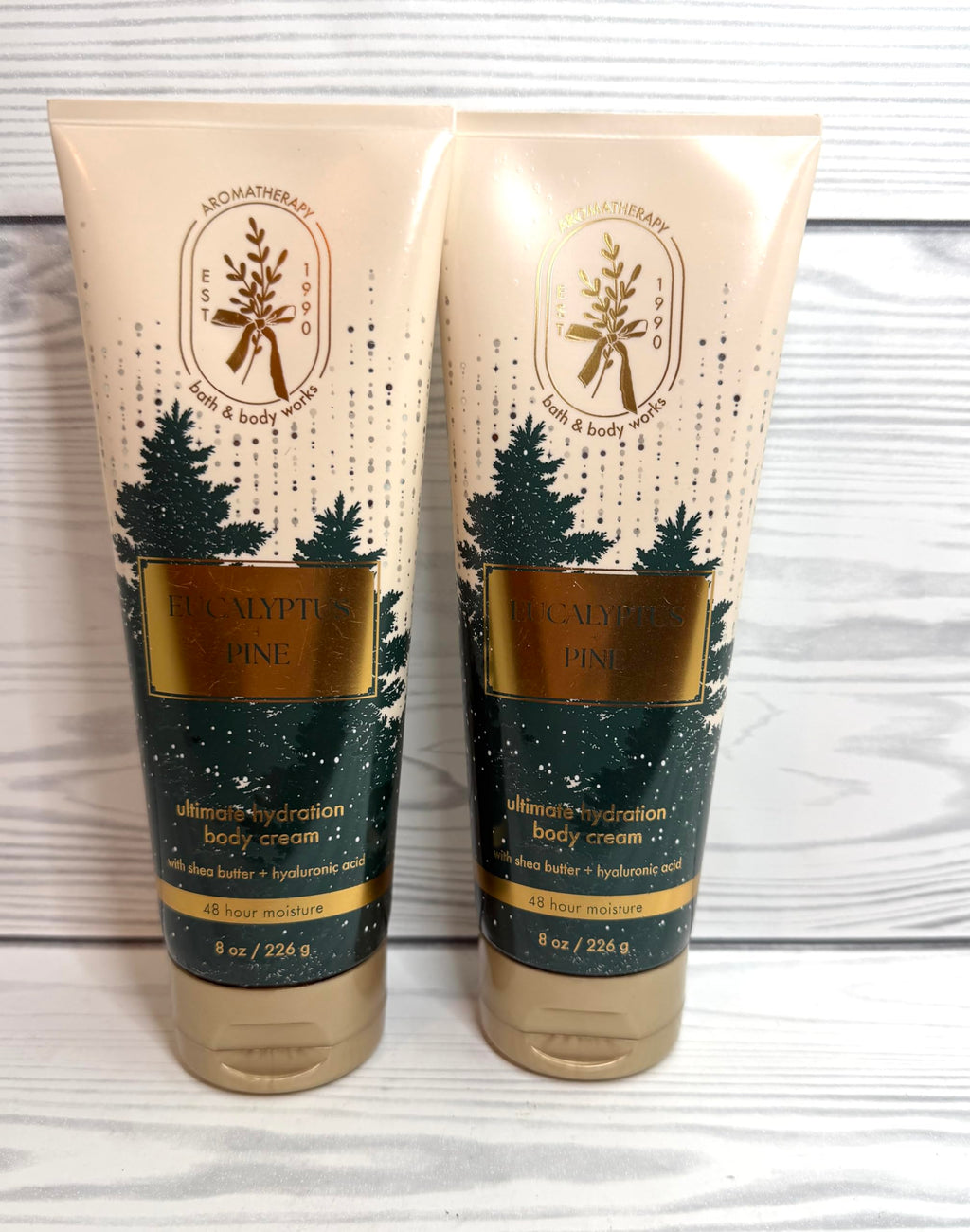 Bath & Body Works Unisex Eucalyptus Pine Ultimate Hydration Body Cream – 8oz Pack of 2