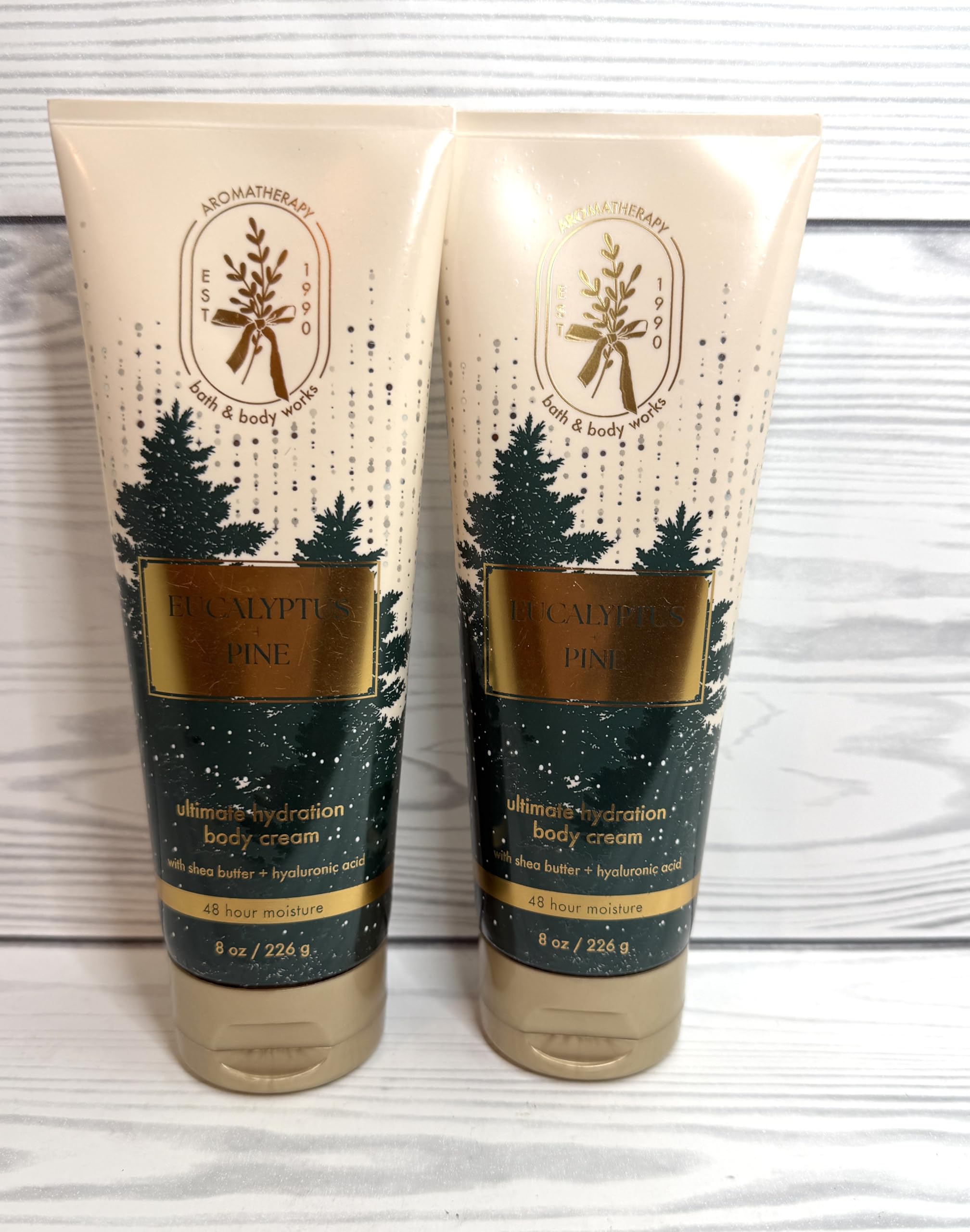 Bath & Body Works Unisex Eucalyptus Pine Ultimate Hydration Body Cream – 8oz Pack of 2