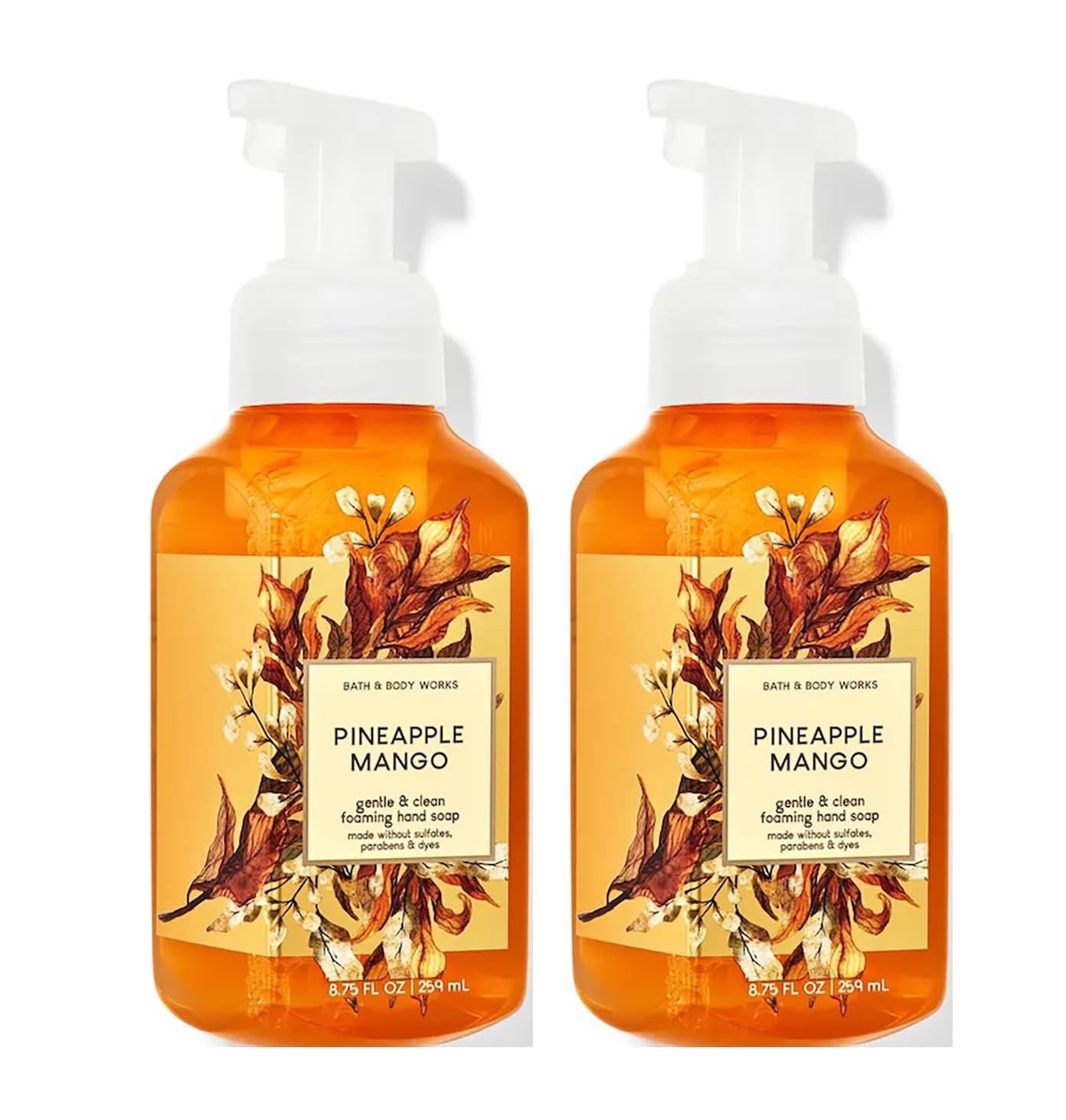 Bath & Body Works Gentle Foaming Hand Soap Pineapple Mango 2-Pack 8.75 oz